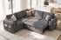 TTGIEET 5-Seater L-Shaped Reversible Sectional Sleeper Sofa, Pull-Out Sofa Bed with Storage & Cup Holders & Adjustable Backrest, Corduroy Couch for Living Room