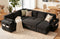 TTGIEET 7-Seater U-Shaped Sectional Sleeper Sofa, Reversible Pull-Out Sofa Bed with Storage & Cup Holders, Corduroy Couch for Living Room