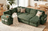 TTGIEET 7-Seater U-Shaped Sectional Sleeper Sofa, Reversible Pull-Out Sofa Bed with Storage & Cup Holders, Corduroy Couch for Living Room