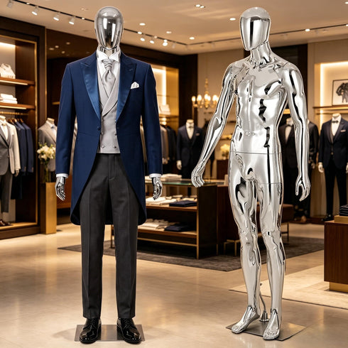 Full-Body Male Mannequin Matte Golden, 6 FT Plastic Man Manequins Stand with Metal Base, Adjustable Head, Flexible Limbs and Detachable Design, Perfect for Clothing Stores