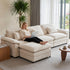TTGIEET Chenille Cloud Couch L-Shaped, 3-Seat Sofa with Movable Ottoman, Oversized Sectional Couch for Living Room