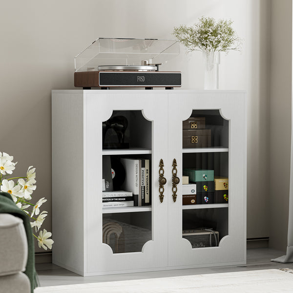 TTGIEET Sideboard Buffet Cabinet with Storage, Kitchen Storage Cabinet with 2-Doors,White,for Living Room,Dining Room,Entryway