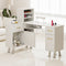 TTGIEET L-Shaped Manicure Table Nail Station with Shelves, Nail Tech Table Nail Table Station w/Dust Collector, Storage Cabinets, Drawers, Metal Handles & Legs