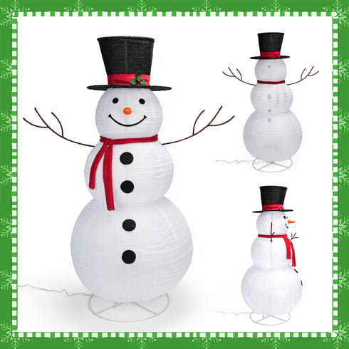 TTGIEET 6ft Lighted Pop-Up Snowman Outdoor Christmas Decoration with 225 LED Lights, Hat & Scarf