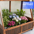 TTGIEET Wooden Cold Frame Greenhouse with Wheel, Chamber Fir Plant Cold Frame with Dual Independently Openable Flip‑Top Lids, Polycarbonate Panels Portable Plant Shelter for Balcony Patio Yard Indoor Outdoor