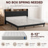 TTGIEET LED King Size Bed Frame with Charging Station & Storage Headboard – Upholstered Metal Platform, Solid Wood Slats, Noise Free, No Box Spring Needed, Easy Assembly, Black