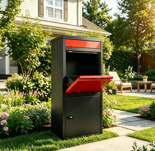 TTGIEET Package Delivery Boxes for Outdoor, 40 Gallon Large Mailbox with Lock, Weatherproof Metal Parcel Drop Safe for Porch