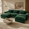 TTGIEET U-Shaped Sectional Sofa, 3-Seat Cloud Couch with 2 Reversible Ottomans, Oversized Chenille Sofa for Living Room
