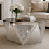 TTGIEET Hexagon Diamond Mirror Coffee Table, Crushed Diamond Finish Art Deco Luxury Centerpiece for Living Room