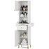 TTGIEET Salon Stations for Hair Stylist, Barber Station w/Glass Shelf & Golden Handles, Hair Salon Station Beauty Salon Spa Equipment w/6 Hair Dryer Holders, 2 Storage Cabinet & Drawers