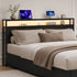 TTGIEET King Size Storage Headboard with LED Lights & Charging Station - Industrial Metal and Wood King Headboard Only for Bedroom, Attach Frame, Easy Assembly - Black