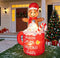 TTGIEET 6FT Inflatable Gingerbread Man in Hot Cocoa Mug with 6 LED Lights – Outdoor Christmas Yard Decoration for Garden, Lawn & Holiday Parties