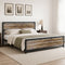 TTGIEET California King Size Metal Platform Bed Frame with Wooden Headboard and Footboard, No Box Spring Needed, Large Under Bed Storage(Light Brown)
