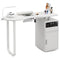TTGIEET Manicure Table for Nail Tech, Acetone Resistant Nail Desk Station with Dust Collector & LED Lamp, Nail Table with Wrist Cushion, Drawer and Cabinet for Salon, Home Beauty Workstation