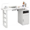 TTGIEET Manicure Table for Nail Tech, Acetone Resistant Nail Desk Station with Dust Collector & LED Lamp, Nail Table with Wrist Cushion, Drawer and Cabinet for Salon, Home Beauty Workstation