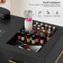 TTGIEET Nail Tech Table with Dust Collector, Glass Top Manicure Table Nail Desk Station w/7 Drawers & 3-Tiers Open Shelves, Nail Beauty Workstation w/Wrist Cushion & Golden Handles