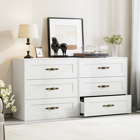 TTGIEET Wooden Dresser with 3 Large Drawers, Modular Media Console Storage Chest of Drawers, Sideboard Credenza for Living Room, Entryway, Kitchen