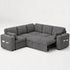 TTGIEET 5-Seater L-Shaped Reversible Sectional Sleeper Sofa, Pull-Out Sofa Bed with Storage & Cup Holders & Adjustable Backrest, Corduroy Couch for Living Room