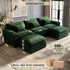 TTGIEET Chenille Cloud Couch U-Shaped, 3-Seat Sofa with Two Movable Ottomans, Oversized Sectional Couch for Living Room