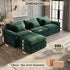 TTGIEET Chenille Cloud Couch L-Shaped, 3-Seat Sofa with Movable Ottoman, Oversized Sectional Couch for Living Room