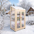 TTGIEET TTGIEET Wooden Cold Frame Greenhouse with Wheels 3‑Tier Flower Planter Shelf, Dual Independently Openable Flip‑Top Lid for Balcony Patio Indoor Outdoor