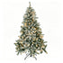 TTGIEET 6FT Pre-Lit Flocked Hinged Christmas Tree with 250 Warm Lights