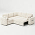 TTGIEET 5-Seater L-Shaped Reversible Sectional Sleeper Sofa, Pull-Out Sofa Bed with Storage & Cup Holders & Adjustable Backrest, Corduroy Couch for Living Room