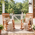 TTGIEET Outdoor HDPE Porch Rocking Chair, Slatted Single Rocker Armchair with Wide Armrests for Patio, Lawn & Garden