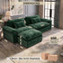 TTGIEET Chenille Cloud Couch L-Shaped, 2-Seat Sofa with Movable Ottoman, Oversized Loveseat Couch for Living Room
