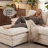TTGIEET Chenille Cloud Couch L-Shaped, 2-Seat Sofa with Movable Ottoman, Oversized Loveseat Couch for Living Room