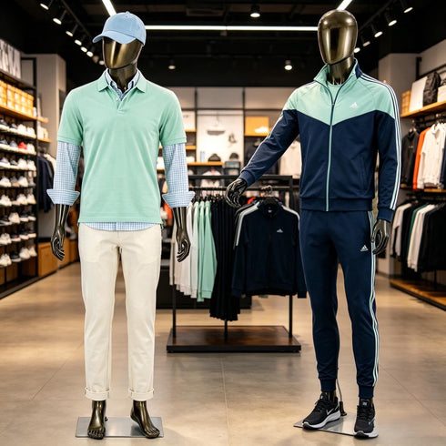 Full-Body Male Mannequin Matte Golden, 6 FT Plastic Man Manequins Stand with Metal Base, Adjustable Head, Flexible Limbs and Detachable Design, Perfect for Clothing Stores
