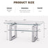 TTGIEET Mirrored Glass Coffee Table, Modern 2-Tier Tempered Glass End Table with Sturdy Metal Legs, Rectangle Silver Tea Table for Living Room, Office, Home