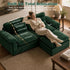TTGIEET Loveseat with Chaise Ottoman, L-Shaped Chenille Cloud Couch for Living Room