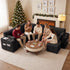 TTGIEET 7-Seater U-Shaped Sectional Sleeper Sofa, Reversible Pull-Out Sofa Bed with Storage & Cup Holders, Corduroy Couch for Living Room