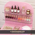 TTGIEET Nail Desk for Nail Tech with Lockable Wheels, Rolling Manicure Table w/LED Light Display Cabinet , Storage Drawers, Wrist Cushion for Beauty Salon, Spa & Home