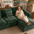 TTGIEET L-Shaped Sectional Sofa, 3-Seat Cloud Couch with Movable Ottoman, Oversized Chenille Sofa for Living Room