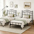 TTGIEET Metal Twin/Twin XL Headboard, Adjustable Height, Vintage Iron Scrollwork Design with Bed Frame Brackets Adapter