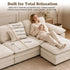 TTGIEET L-Shaped Sectional Sofa, 3-Seat Cloud Couch with Movable Ottoman, Oversized Chenille Sofa for Living Room