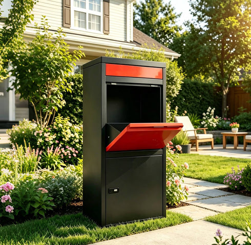 TTGIEET Package Delivery Boxes for Outdoor, 40 Gallon Large Mailbox with Lock, Weatherproof Metal Parcel Drop Safe for Porch
