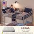 TTGIEET Full Metal Bunk Bed Frame w/ LED & USB Ports, Dual Guardrails, 2 Ladders, Heavy-Duty