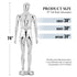 Full-Body Male Mannequin Matte Golden, 6 FT Plastic Man Manequins Stand with Metal Base, Adjustable Head, Flexible Limbs and Detachable Design, Perfect for Clothing Stores