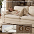 TTGIEET Chenille Cloud Couch L-Shaped, 3-Seat Sofa with Movable Ottoman, Oversized Sectional Couch for Living Room