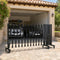 TTGIEET 20FT Expandable Metal Barricade with Lockable Casters, 0-180° Rotatable Foldable Weather Resistant Safety Fence for Patio, Garden, Stairway