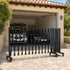 TTGIEET 20FT Expandable Metal Barricade with Lockable Casters, 0-180° Rotatable Foldable Weather Resistant Safety Fence for Patio, Garden, Stairway