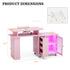 TTGIEET Manicure Table w/LED Light & Lamp, Nail Desk Nail Tech Table w/Dust Collector & Charging Station, Nail Station w/Acrylic Display Rack, Drawers & Glass Door Cabinet