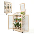 TTGIEET TTGIEET Wooden Cold Frame Greenhouse with Wheels 3‑Tier Flower Planter Shelf, Dual Independently Openable Flip‑Top Lid for Balcony Patio Indoor Outdoor