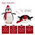 TTGIEET 2 - Piece Fluffy Lighted Penguin Family, 3ft & 2ft Pop - Up Outdoor Christmas Holiday Decoration with 150 LED Lights for Yard Garden