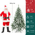 TTGIEET 6FT Pre-Lit Flocked Hinged Christmas Tree with 250 Warm Lights