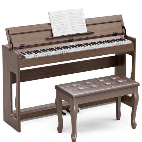 UMOMO 88 Weighted Key Digital Piano with Duet Piano Bench, Beginner Keyboard Piano Full Size Heavy Hammer Weighted Action Electric Piano Keyboard with USB MIDI