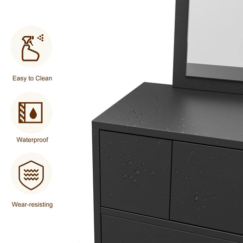 Paddie Wall Mount Salon Station with Mirror